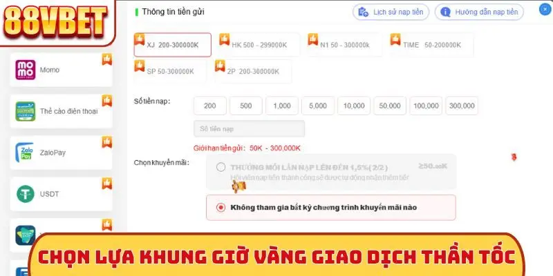 Chọn lựa khung giờ vàng giao dịch thần tốc