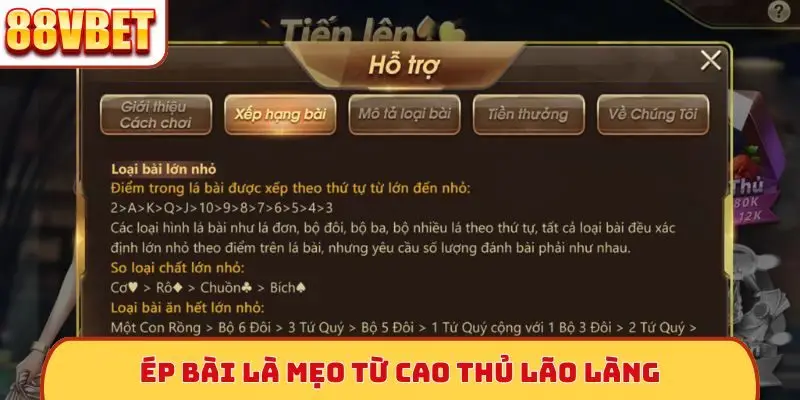 Ép bài là mẹo từ cao thủ lão làng